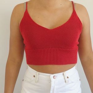 Brandy Melville red knit tank top